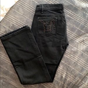 Citizens of Humanity black wide leg denim